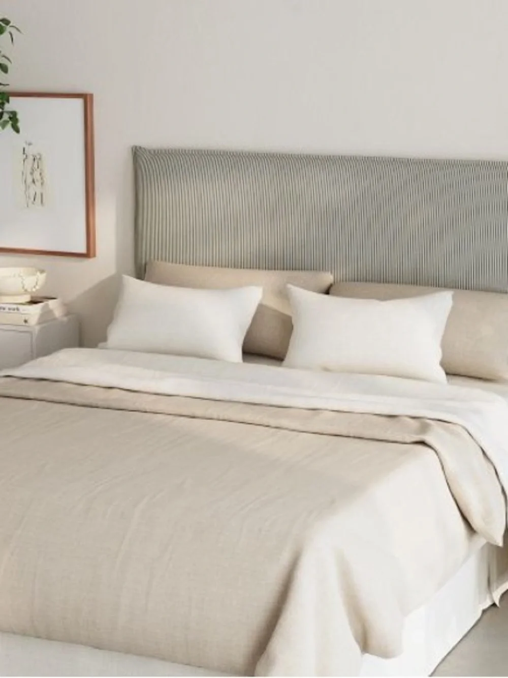 West Elm White European Flax Linen Bed Skirt King